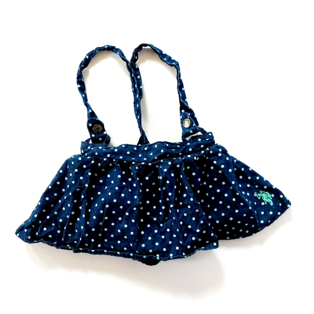 Suspender Skirt Denim Polka Dot 6-9‎ months U.S. Polo Association Chambray